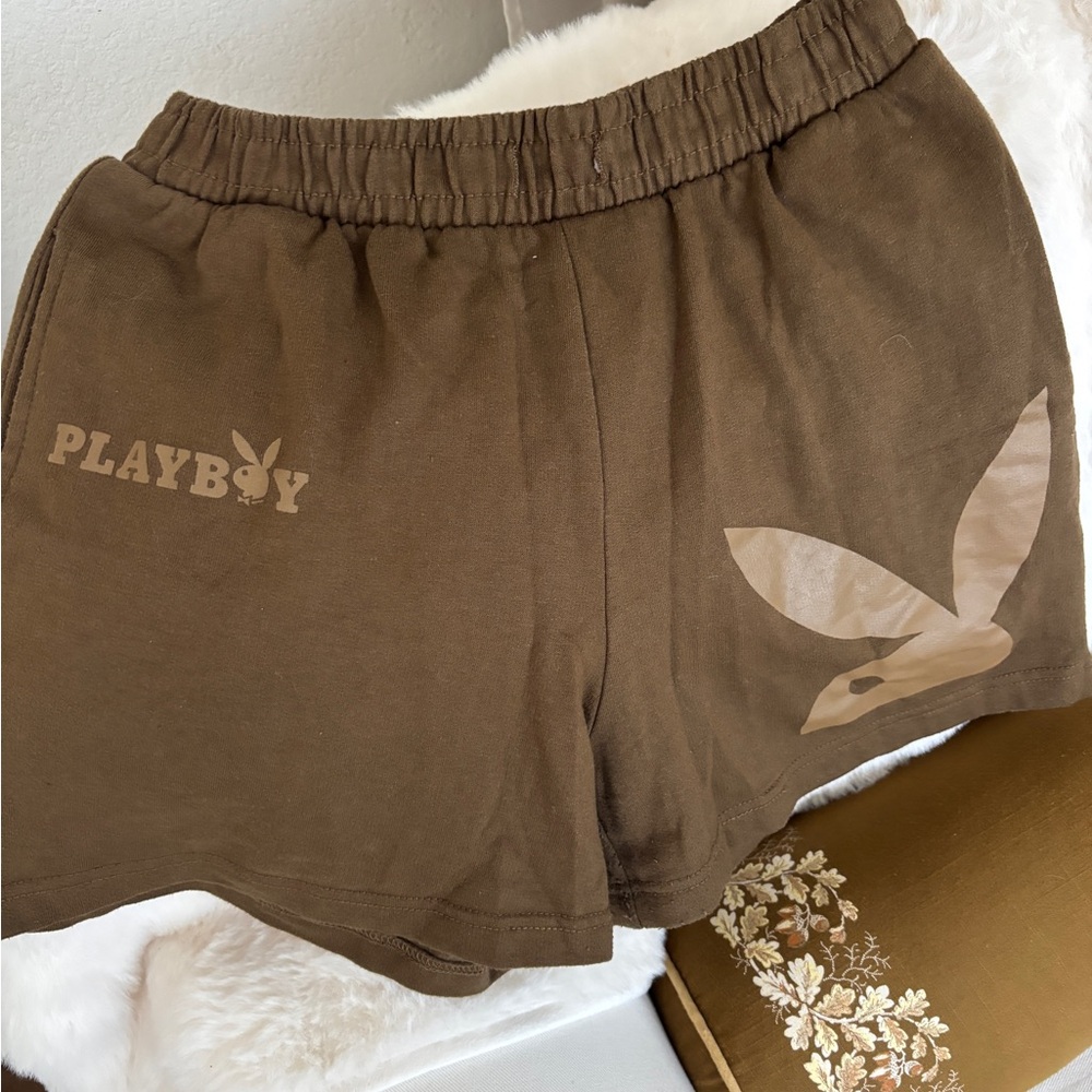 PLAYBOY Women's Brown Athletic Shorts
